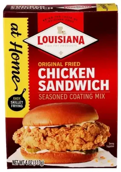 Louisiana Fish Fry Louisiana, Seasoned Coating Mix Original Chicken Sandwich, 4 Oz  (Case Of 6)
