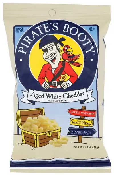 Pirate Brands Pirate'S Booty, Aged White Cheddar, 1-Ounce Bags