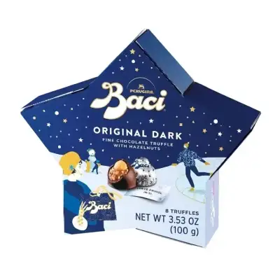 Perugina Choc Drk Xmas Star Baci
