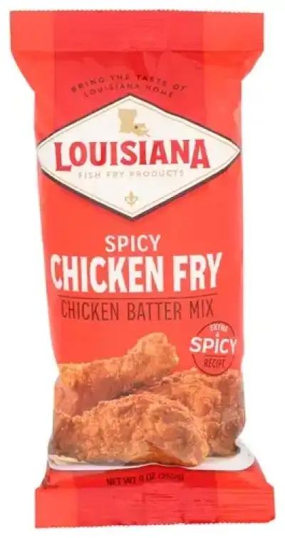 Louisiana Fish Fry Products Crispy Spicy Chicken Fry Coating Powder Mix 9 Oz Bag