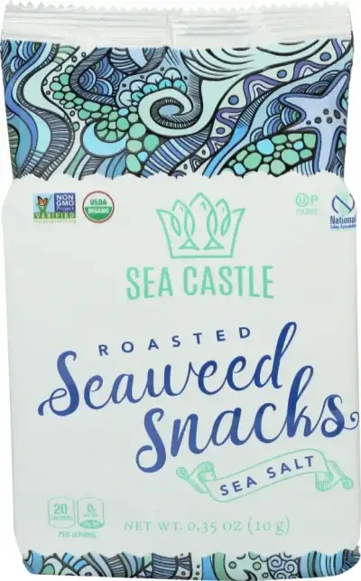 Sea Castle , Seaweed Roasted Sea Salt, 0.35 Oz (Case Of 12)