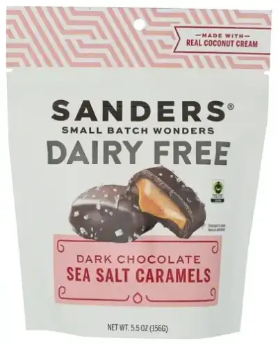 Sanders , Caramel Dark Chocolate Dairy Free, 5.5 Oz (Case Of 6)