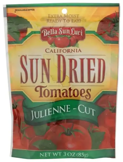 Bella Sun Luci Julienne-Cut Sundried Tomatoes Re-Sealable Pouch - 3Oz