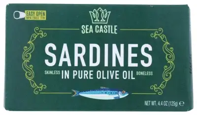 Sea Castle , Sardines Skinless Boneless In Olive Oil, 4.375 Oz (Case Of 12)