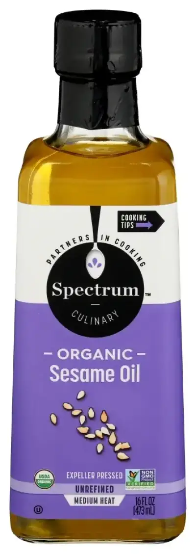 Spectrum Naturals Spectrum Culinary, Organic Sesame Oil, Unrefined, 16 Fl Oz (473 Ml)
