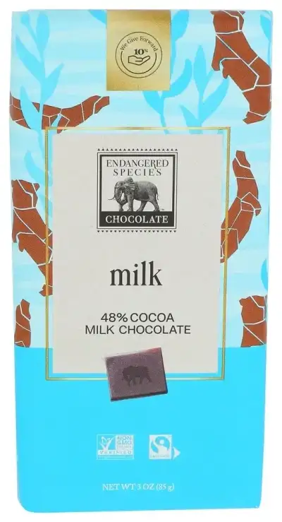 Endangered Species , Milk Chocolate Bar, 3 Oz (Case Of 12)