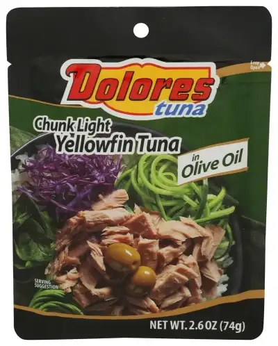 Dolores ? Tuna In Oil Chunk Light Yellowfin In Olive Oil 2.6 Oz Pouch