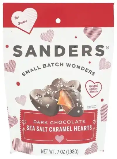 Sanders Dark Chocolate Sea Salt Caramel Hearts