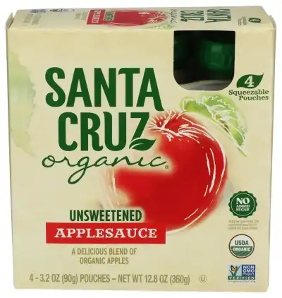 Santa Cruz Organic Apple Sauce Unsweetened 4 Pouches
