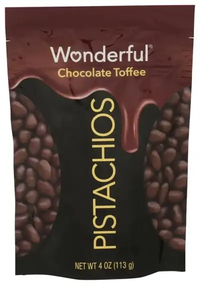 Wonderful Pistachios Chocolate Toffee 4 Ounce Resealable Bag