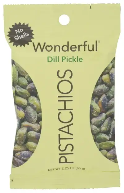 Wonderful Pistachios No Shells Dill Pickle Flavored Nuts, 2.25 Oz