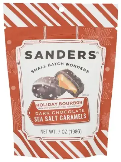 Sanders 2 Bags Holiday Bourbon Dark Chocolate Sea Salt Caramel Candy 198G