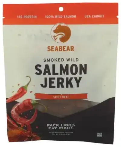 Seabear Smokehouse Seabear - Smoked Wild Salmon Jerky - Spicy Heat - 2.5 Oz Bag