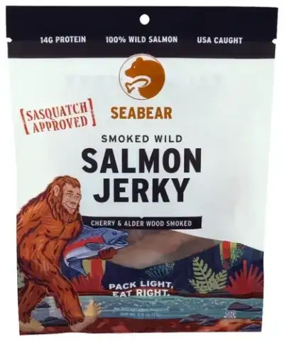 Seabear Smokehouse Seabear - Smoked Wild Salmon Jerky - Sasquatch Jerky - 2.5 Oz Bag