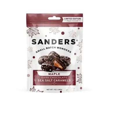Sanders Small Batch Wonders Dark Chocolate Maple Sea Salt Caramels, 7 Oz. (30704) Quill