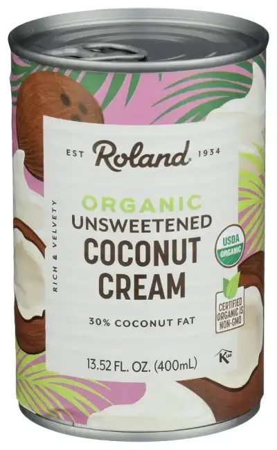 Roland Foods Organic Unsweetened Coconut Cream, Specialty Imported Food, 13.52 Ounce Can