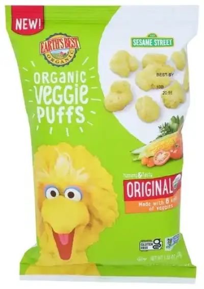 Earths Best Earth'S Best Organic Veggie Puffs Baby Snacks Baby & Toddler Snacks Sesame Street - 1.55