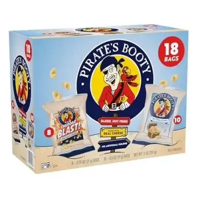Pirate Brands Pirate'S Booty Aged White Cheddar And Cheddar Blast Puffs Kids' Snack Variety Pack -11