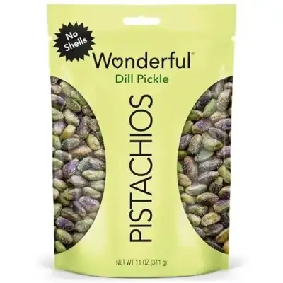 Wonderful Pistachios No Shells Dill Pickle Nuts, 11 Ounce Resealable Bag, Protein Snacks, Gluten Fre