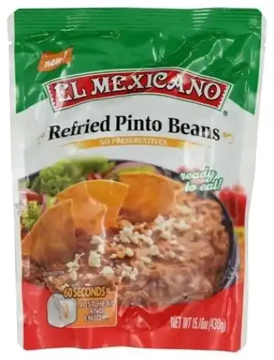 El Mexicano, Refried Pinto Beans Pouch, 15.16 Ounce