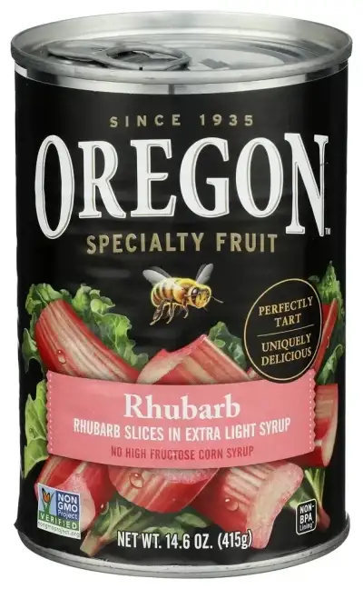 Oregon Fruit Rhubarb Slices In Extra Light Syrup 14.6 Oz Can