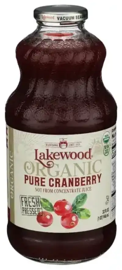 Lakewood Organic Pure Juice Fresh Pressed Cranberry 32 Fl Oz