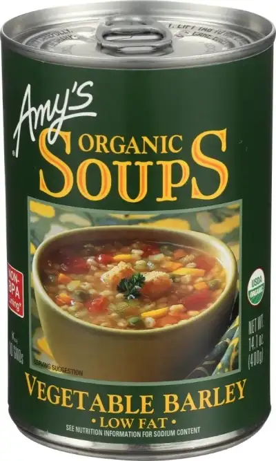 Amys Organic Vegetable Barley Soup, 15.1 Oz