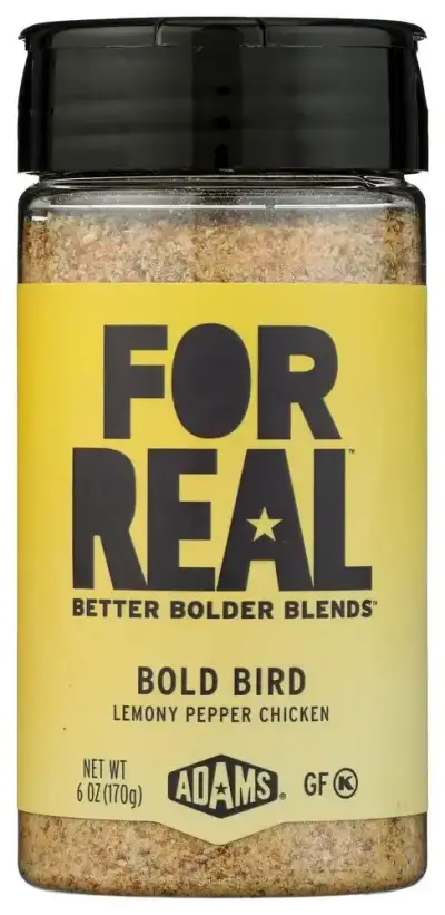 For Real Bold Bird Seasoning - Lemony Pepper Chicken Blend With Garlic & Lemon Peel - Gluten Free, K