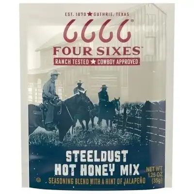 Four Sixes Steeldust Hot Honey Mix Texas Style With A Hint Of Jalapeno 1.25 Oz Packet