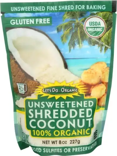Let'S Do Organic 100% Organic Shredded Coconut Unsweetened - 8Oz