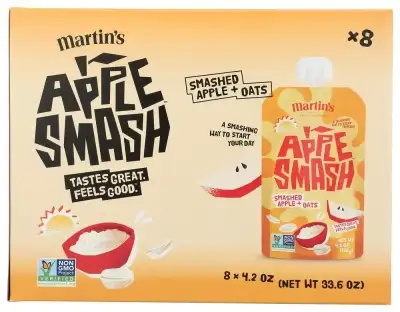 Martins Appleesauce App&Oats 8Pc