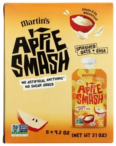 Martins Appleesauce Aple Oats 5Pk