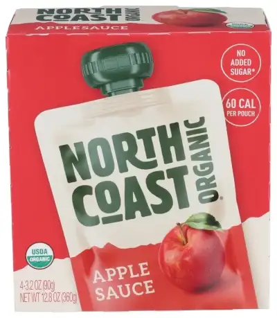 North Coast Appleesauce 4Pk Pch Organic