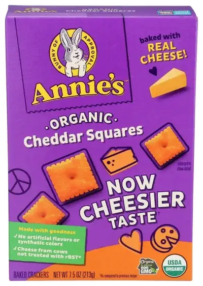 Annies Homegrown Cracker Square Cheddar