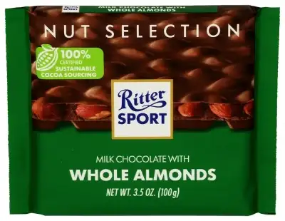 Ritter Sport Mlk Chocolate Whl Almond Bar