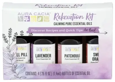 Aura Cacia Ess Oil Relaxtn Kit 4Pk