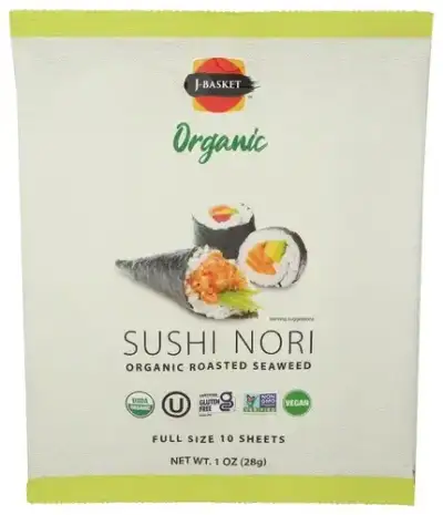 J-Basket Sushi Nori 10 Sheets Organic