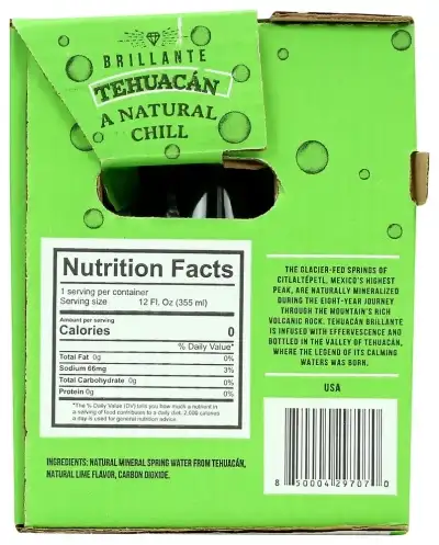 Tehuacan Brillante Water Sprkl Lime 12Pk