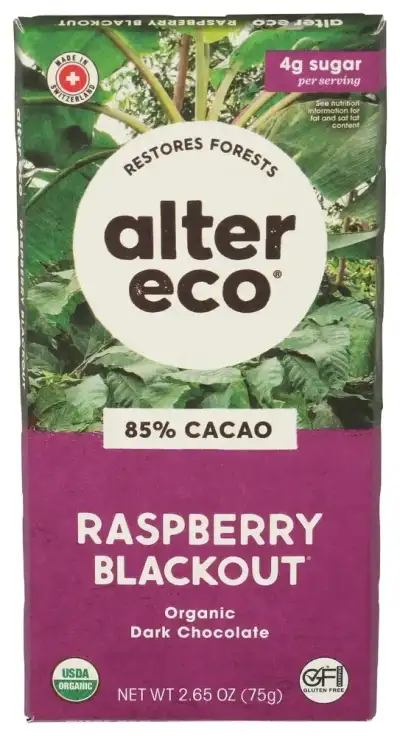 Alter Eco Choc Bar 85Cco Rspbr Organic