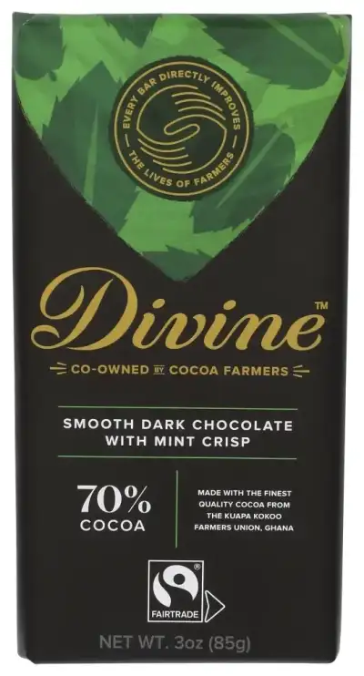 Divine Chocolate Choc Bar Drk W Mint Crisp