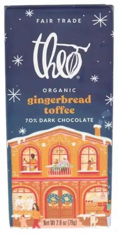 Theo Chocolate Bar Gngrbd Tffe 70Dk Chc