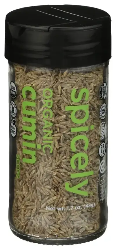 Spicely Organics Spice Cumin Seed Whle Jar