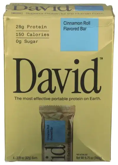 David Protein Bar Protin Cinnamonmn Roll 4Pk