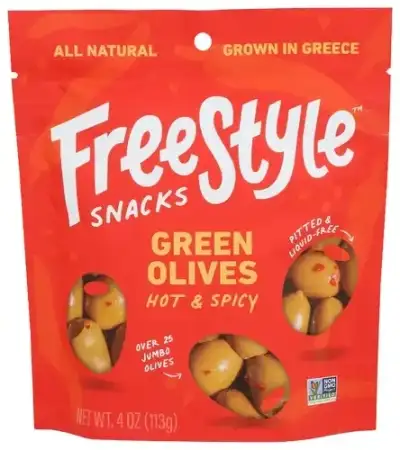 Freestyle Snacks Olives Green Hot Spicy