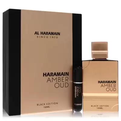 Al Haramain Amber Oud Black Edition by Al Haramain Gift Set 5 oz 5 oz Eau De Parfum Spray + 0.34 oz 