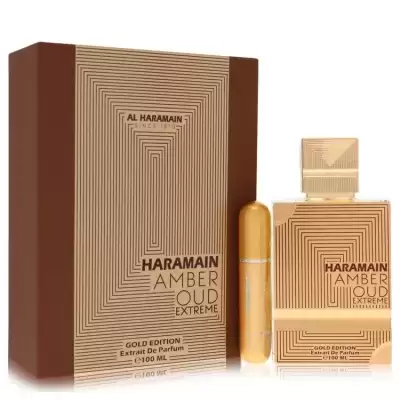 Al Haramain Amber Oud Gold Edition Extreme by Al Haramain Gift Set 3.4 oz 3.4 Pure Perfume Spray + 0
