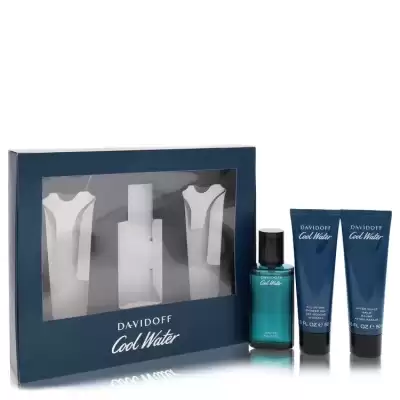 Cool Water by Davidoff Gift Set -- 1.4 oz Eau De Toilette Spray +1.7 oz After Shave  Balm+ 1.7 oz Sh
