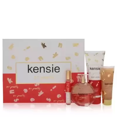 Kensie So Pretty by Kensie Gift Set -- 3.4 oz Eau De Parfum Spray + .34 oz Mini EDP Spray + 2.5 oz B