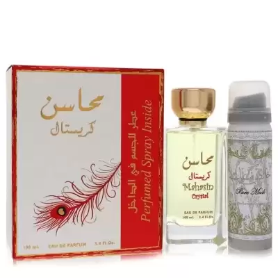 Lattafa Mahasin Crystal by Lattafa Eau De Parfum Spray with 1.7 oz Deodorant Spray 3.4 oz