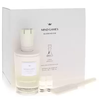 Mind Games Queenside by Mind Games Gift Set -- 3.4 oz Extrait De Parfum Spray + 2 x 0.10 Mini Extrai